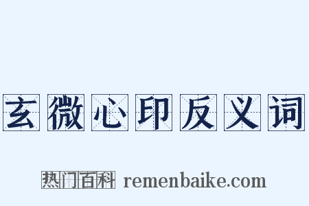 玄微心印反义词是什么意思的图片